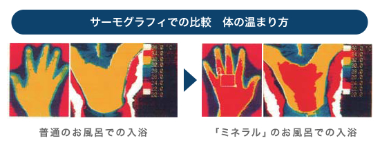 サーモグラフィでの比較 体の温まり方